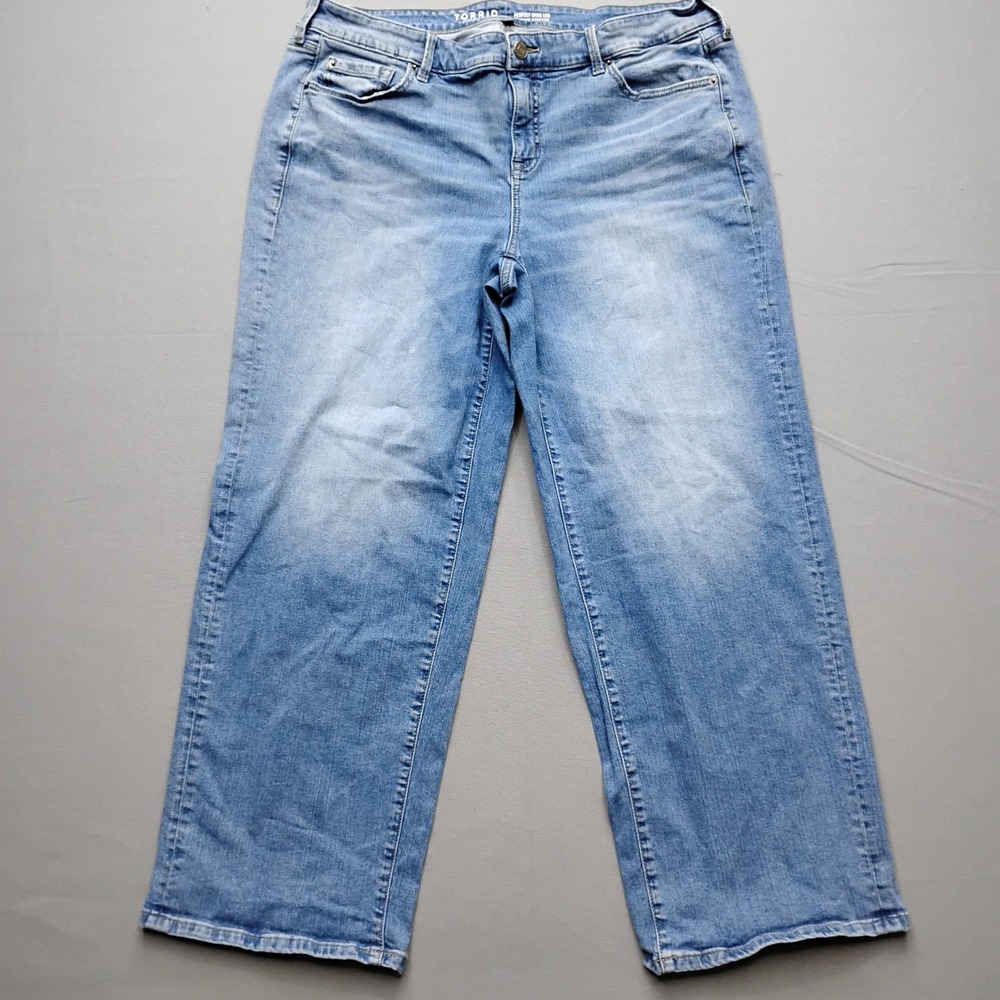 Torrid Perfect Wide Leg Vintage Stretch Jeans Light Wash Blue Size 18R